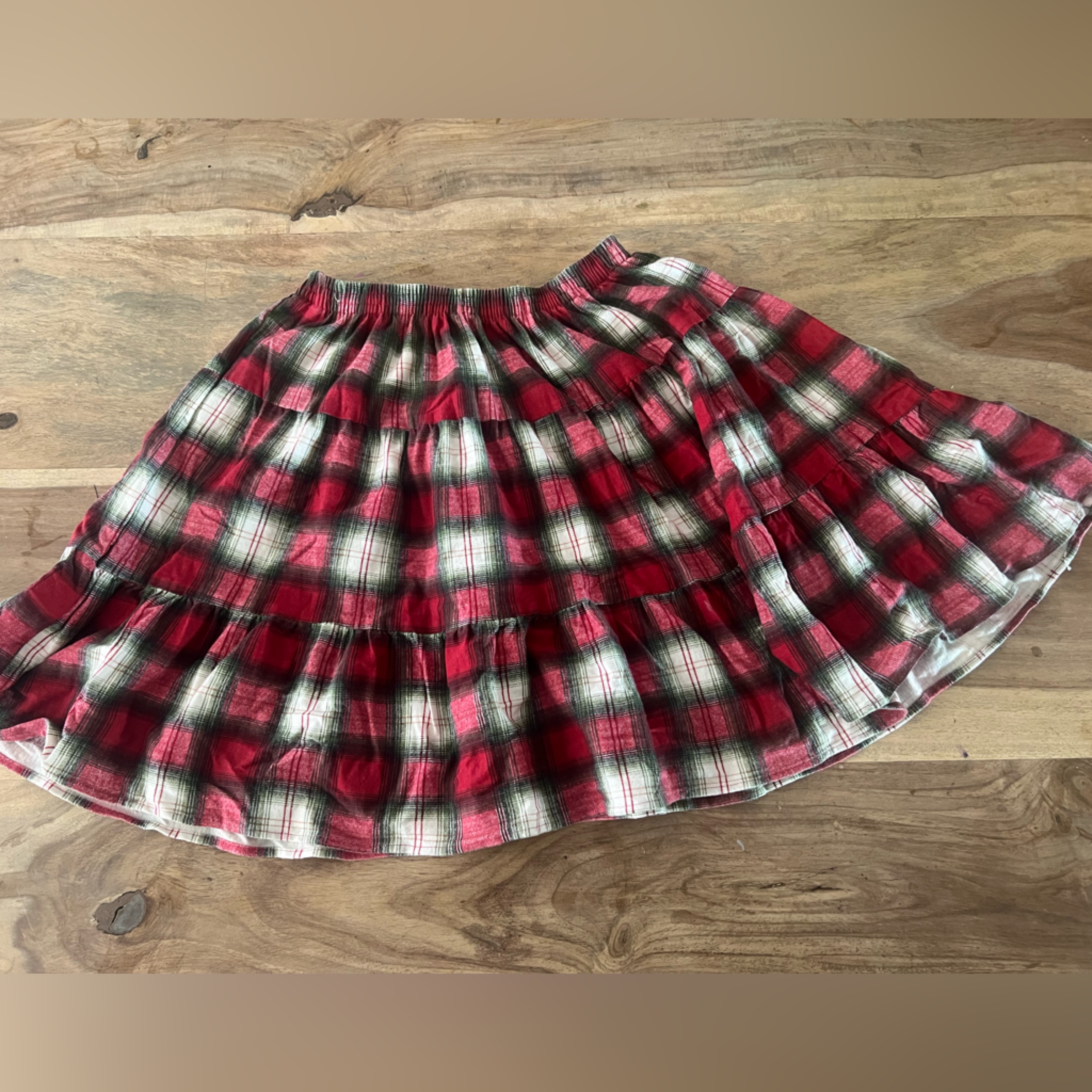 Vintage 90s The Limited Red And Green Plaid Flannel Skirt My So Called Life